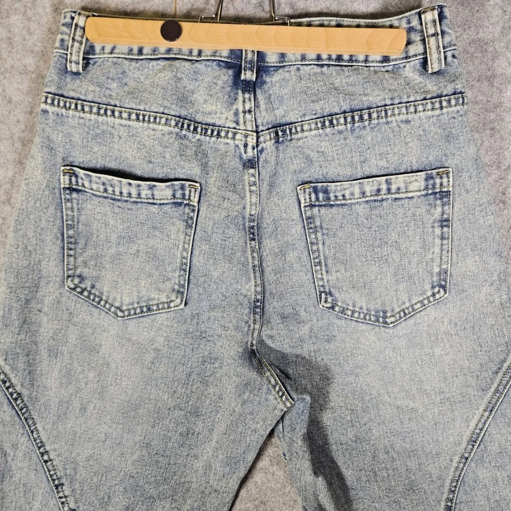 Supermade Mens Acid Wash Barrel Leg Jeans Edgy Skater Grunge Street Size M READ